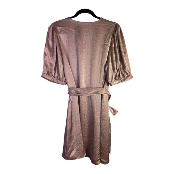 Wilfred Aritzia Lune Wrap Dress in Mauve Mousse Pink Sz Large - Picture 3 of 12